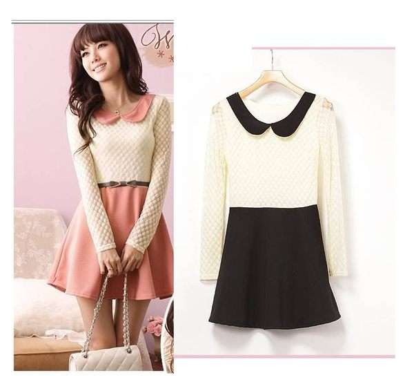 Vintage Mix & Match Dress  (Available in Black & Salmon Pink)